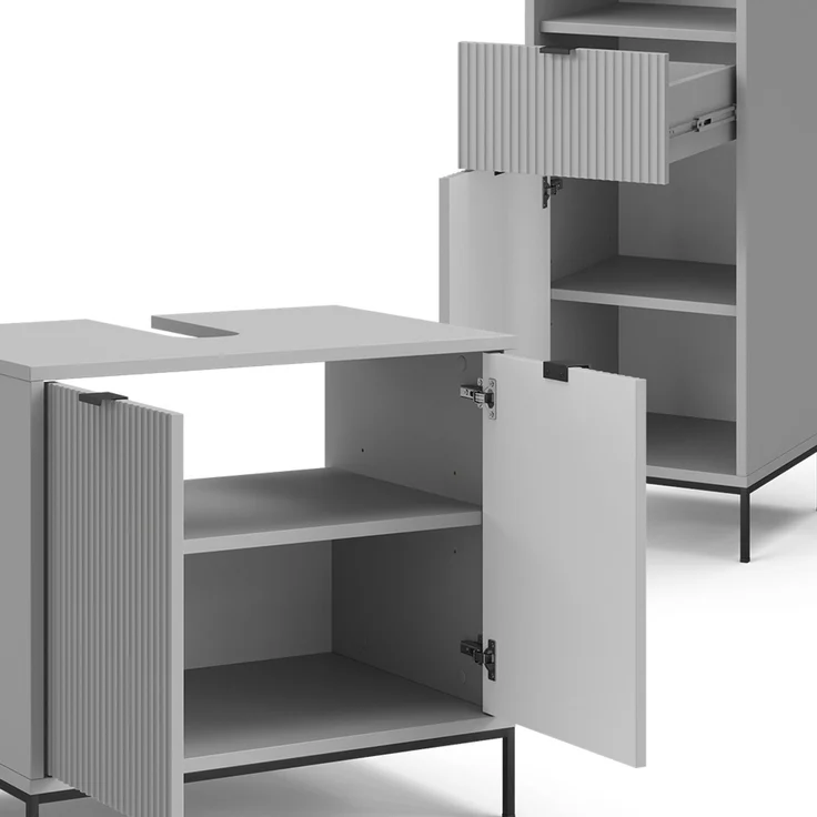 Badmöbel-Set Eliza Grau 3-teilig Vicco – Bild 6