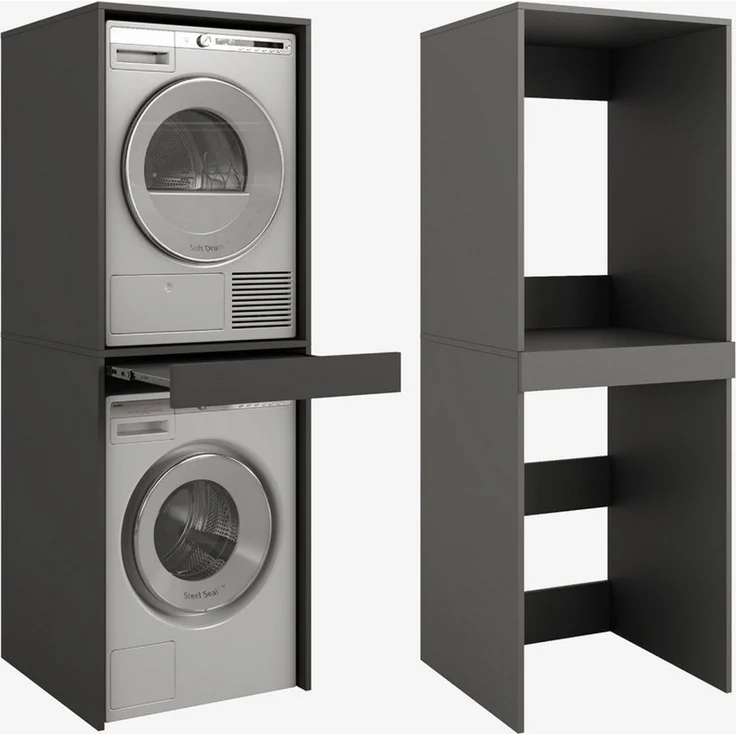 Platan Room Waschmaschinenumbauschrank Waschmaschinenschrank für Waschmaschine & Wäschetrockner Waschmaschine Trockner Schrank mit Ausziehbrett Überbauschrank – Bild 1