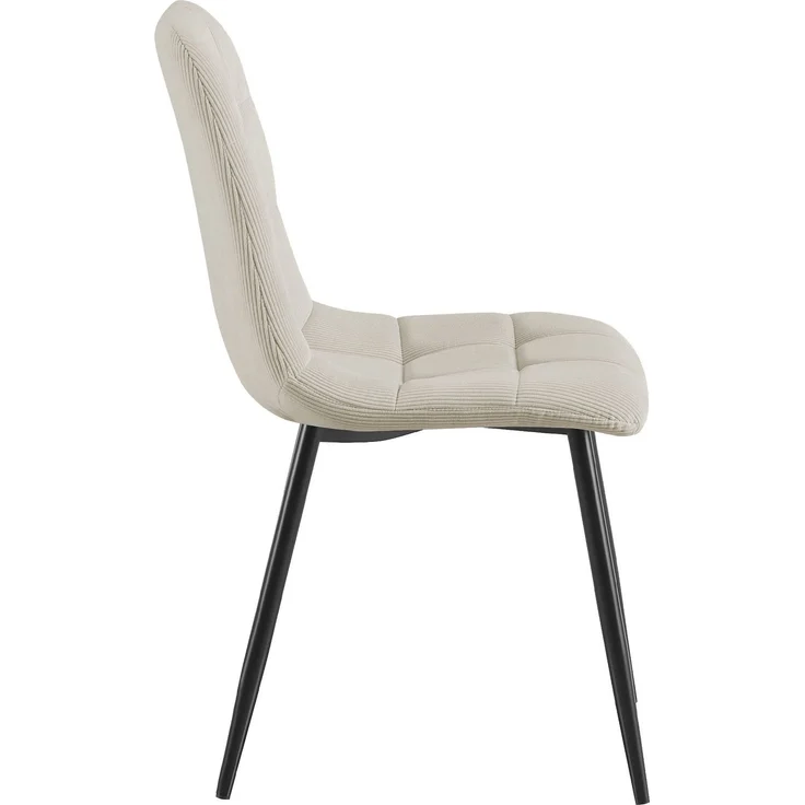 CLP 2er Set Esszimmerstuhl Tilde gepolstert mit Rückenlehne bis 150 kg belastbar - Farbe:creme;Material:Cord – Bild 4
