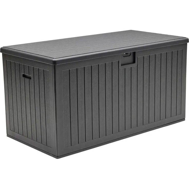 LC Garden Velio Gartenbox mit Holzmaserung, 140x72x71,5 cm, wetterfest und robust für Kissen und Gartenzubehör