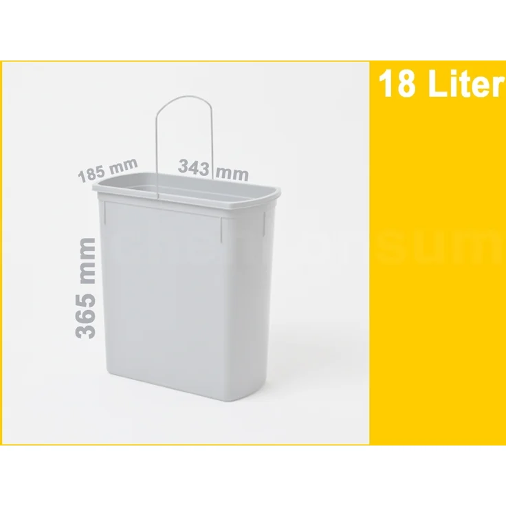 Hailo Uno 18 L Ersatzeimer 1082119 grau f Ökoflex Mülleimer Abfalleimer Einsatz – Bild 3