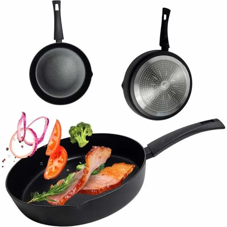 Zilner Pfannen-Set 3tlg. Tiefe Pfannen mit Antihaftbeschichtung 20/22/24cm, Aluminiumguss (Entdecken Sie den perfekten Pfannenset, der gesundes Kochen, elegantes Design und höchste Funktionalität in Ihrer Küche vereint – und jeden Tag zum Genuss macht,...