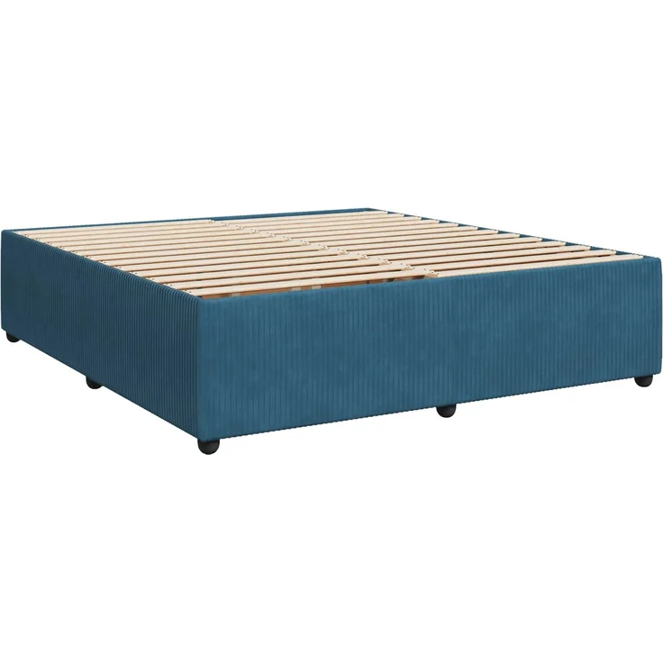 vidaXL Boxspringbett mit Matratze Dunkelblau 200 x 200 cm Samt 3451743 – Bild 5