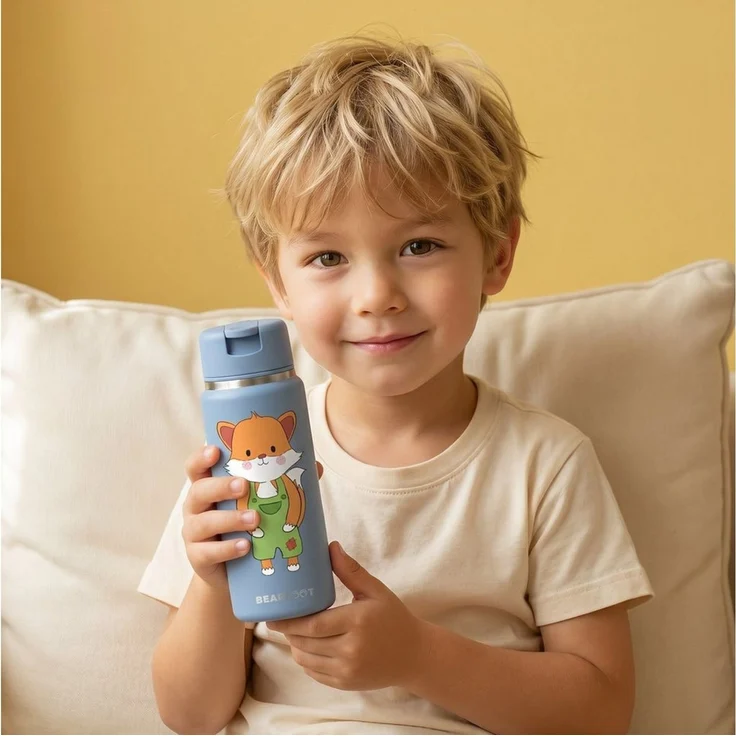 BEARFOOT Trinkflasche TINY Thermo Kinder Trinkflasche Edelstahl - Fuchs, Thermosflasche, auslaufsicher, Edelstahl, Kinderflasche, BPA-frei – Bild 3
