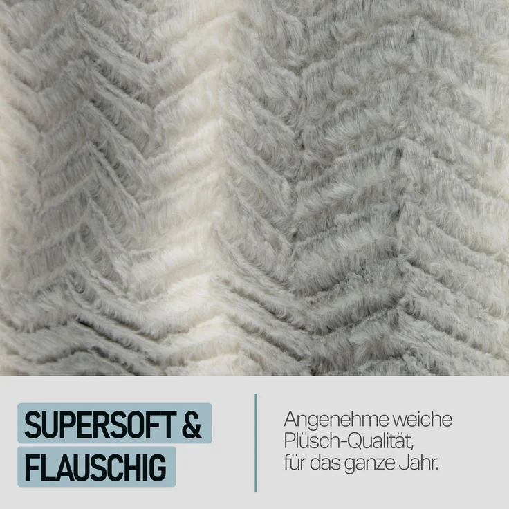 Bestlivings Kuscheldecke mit Kapuze 130 x 180 cm in Hellgrau für Kinder und Erwachsene, TV-Decke, Sherpa Decke in Felloptik – Bild 3