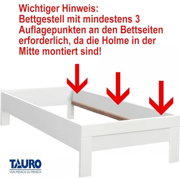 TAURO 22914 7 Zonen Lattenrost, 90x200 cm, Geeignet für alle Matratzen, Kopfteil verstellbar, Komfort Lattenrost mit 28 Leisten – Bild 4