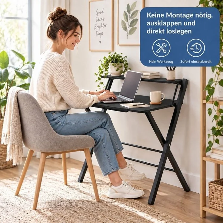 Relaxdays Klappbarer Schreibtisch Monitoraufsatz – Bild 6