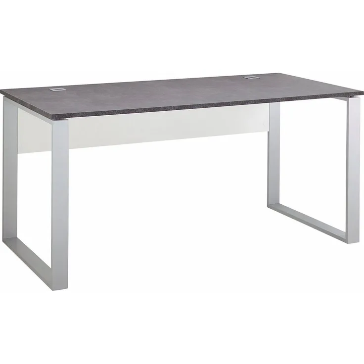 Germania Schreibtisch 4150-261 GW-Altino in Weiß/Basalto-Dunkel, 160 x 75 x 80 cm (BxHxT)