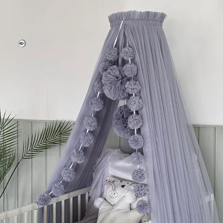 Baby Fancyroom Betthimmel Betthimmel aus 12 Meter Tüll aus 1. Klasse für Kinderbett Gitterbett, Himmel für Babybett Kinderbett – Bild 6