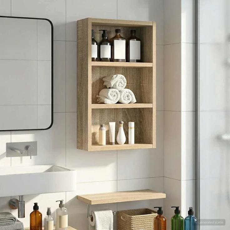 vidaXL Badezimmer-Wandschrank mit Regal Sonoma-Eiche 30 x 10 x 50 cm 889313 – Bild 1