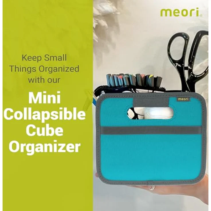Meori Aufbewahrungsbox Klappbox Ordnungssystem Faltbox Mini 1,8 l Azur blau Uni – Bild 2