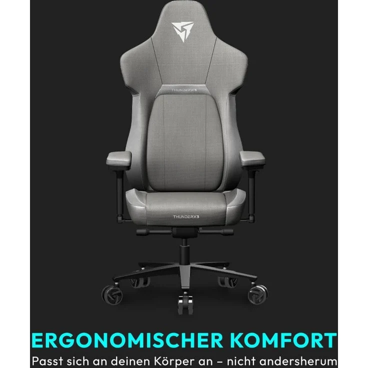 Thunder X3 CORE Loft Grey- CORE. RDY 360 Gaming Stuhl - Grau - Stoff - Bis zu 150 kg