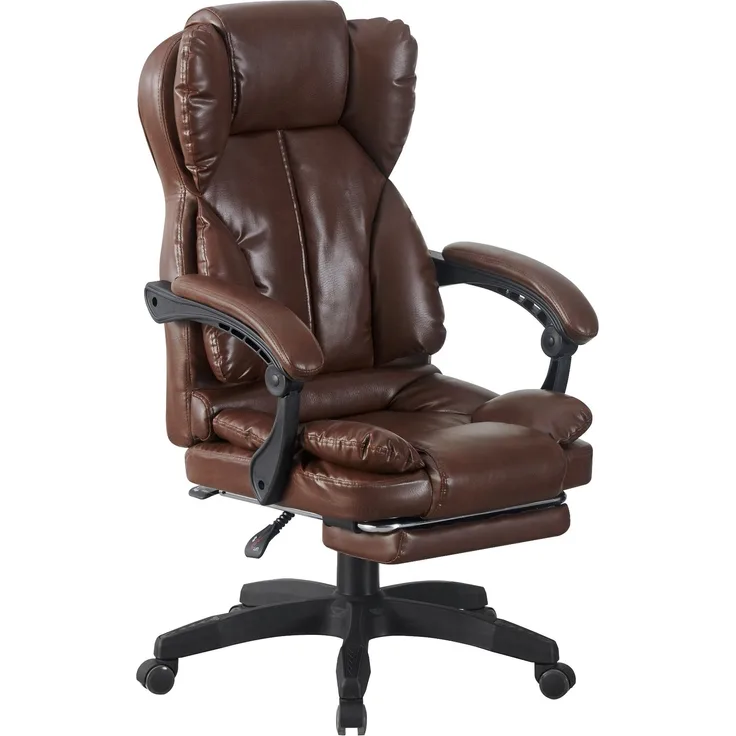 Schreibtischstuhl Bürostuhl Gamingstuhl Racing Chair Chefsessel mit Fußstütze Dunkelbraun