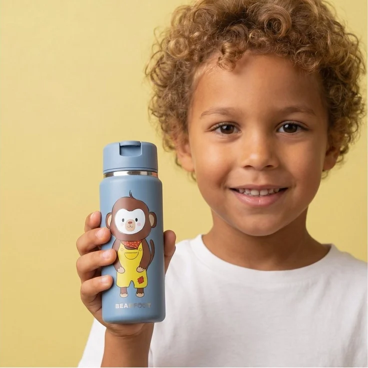 BEARFOOT Trinkflasche TINY Thermo Kinder Trinkflasche Edelstahl - Affe, Thermosflasche, auslaufsicher, Edelstahl, Kinderflasche, BPA-frei – Bild 3