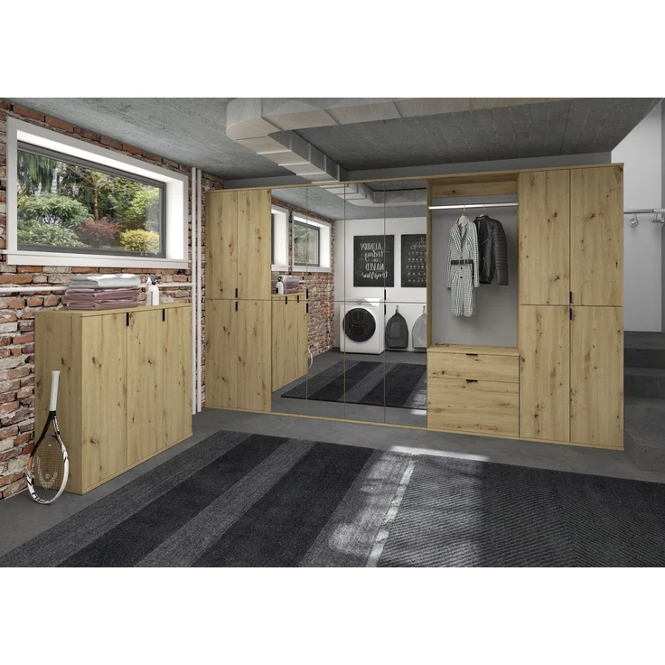 Garderoben-Set >Projekt X< in Artisan Eiche - 152x99x34cm (BxHxT) – Bild 8