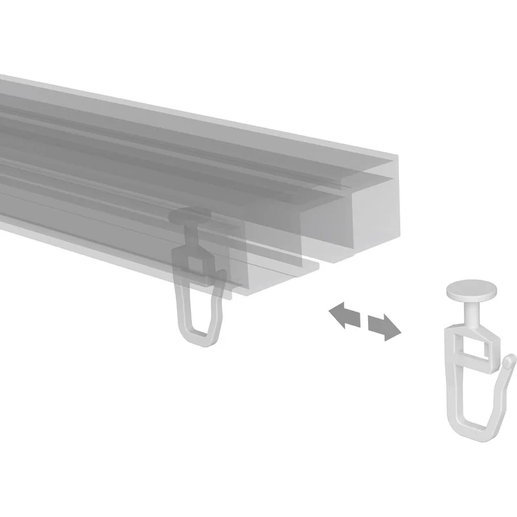 INTERDECO Gardinengleiter Rundkopf-Gleiter, für Gardinenschienen und Innenläufe bis 5,6 mm Nutbreite, (200-St, Packung), Kunststoff – Bild 6