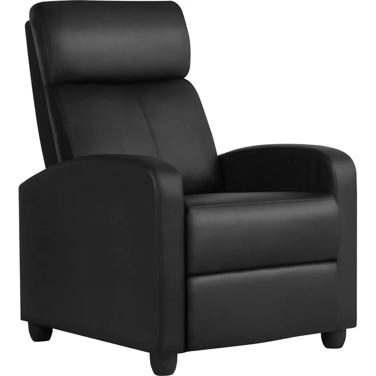 Yaheetech Relaxsessel Fernsehsessel Ruhesessel Liegesessel mit Liege-Funktion Polstersessel Kunstleder verstellbar Einzelliegesessel Wohnzimmer Schlafzimmer Heimkino Schwarz