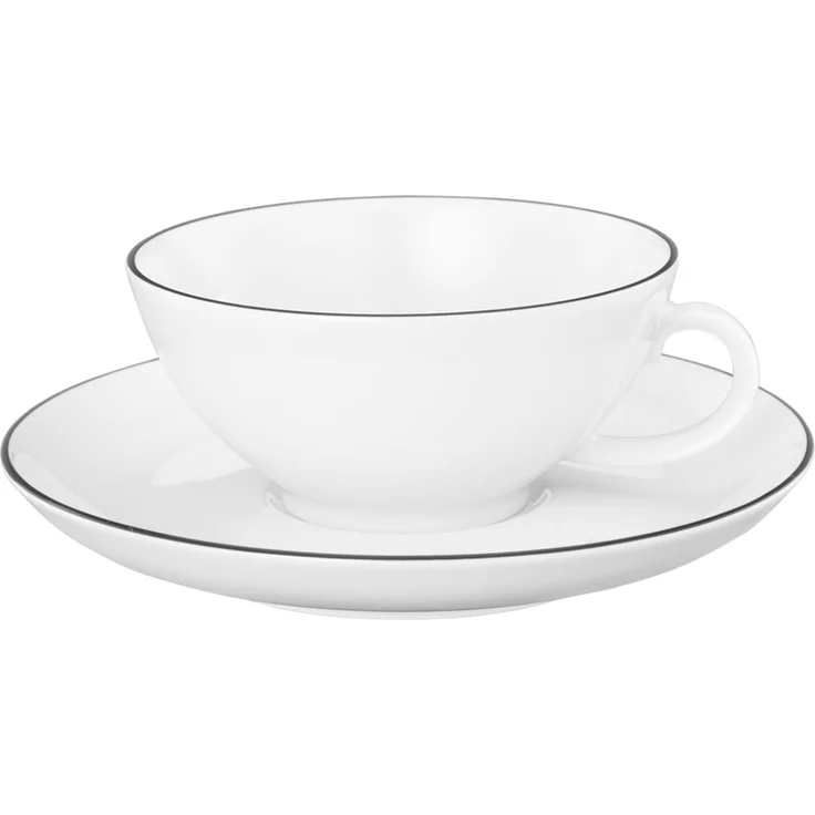 Seltmann Weiden Lido Black Line Teetasse mit Untertasse 140 ml – Bild 1
