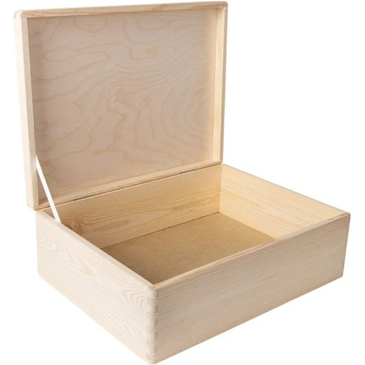 Creative Deco Holzkiste Holzkiste mit Deckel Erinnerungsbox Baby Groß Unlackiert, Unlackiert – Bild 4