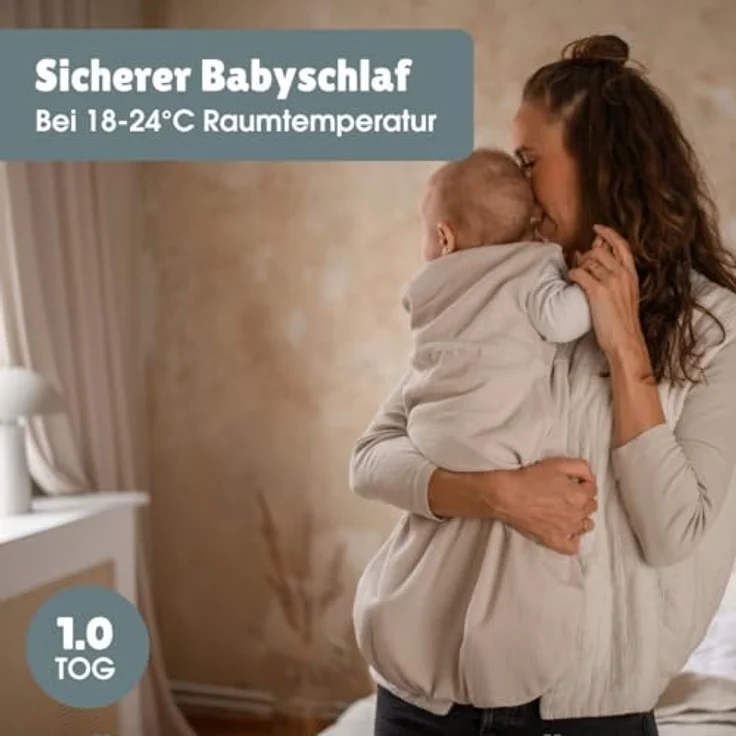 emma & noah Babyschlafsack Schlafsack 1.0 TOG, Rund, Strampelsack, Schlafsack für Neugeborene – Bild 3