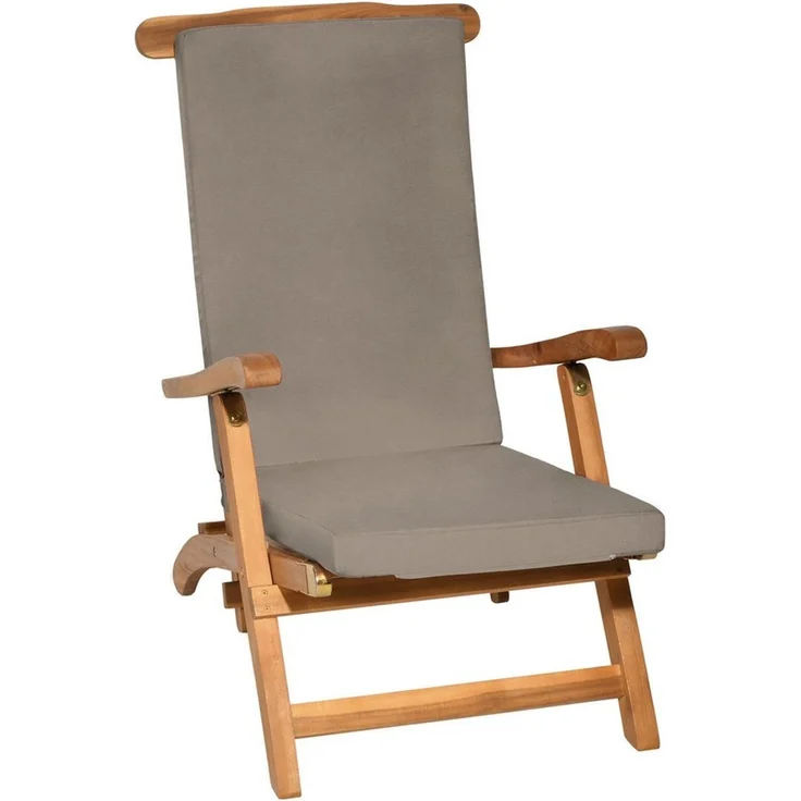 Beautissu Polsterauflage Luxus Deckchair Auflage LoftLux DC, 175x45x5cm, Taupe, Polsterauflage für Liegestuhl Gartenliege Polster Bezug Abnehmbar – Bild 4