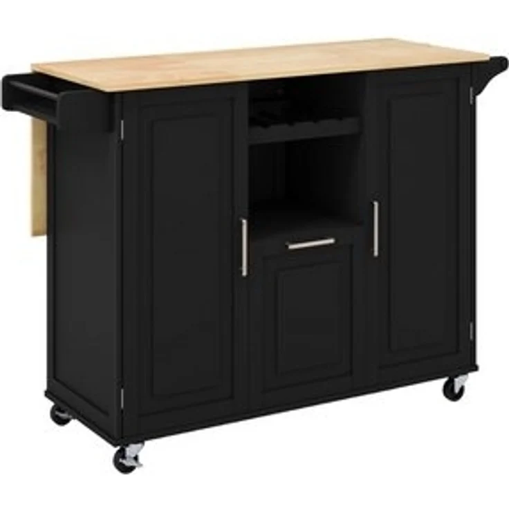 COSTWAY Küchenwagen, mit Weinflaschenregal, bis 175kg, 130 x 74 x 90 cm – Bild 6