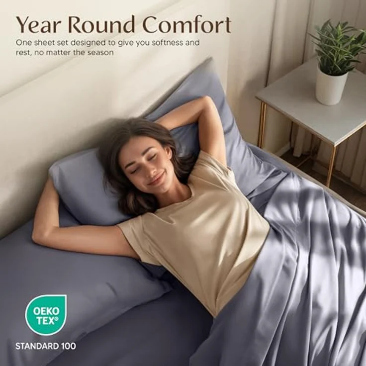 Utopia Bedding Bettwäsche-Set für King-Size-Bett, 4-teilig, gebürstete Mikrofaser, schrumpft und lichtbeständig, pflegeleicht (King-Size-Bett, Grau) – Bild 6