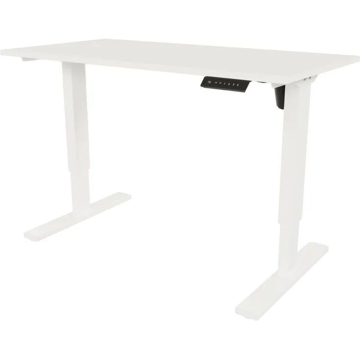 Bisley E-StarterTech elektrisch höhenverstellbarer Schreibtisch 140x60 cm in weiß - Elektrischer Tisch höhenverstellbar mit Memory-Funktion, EST251406-396-005