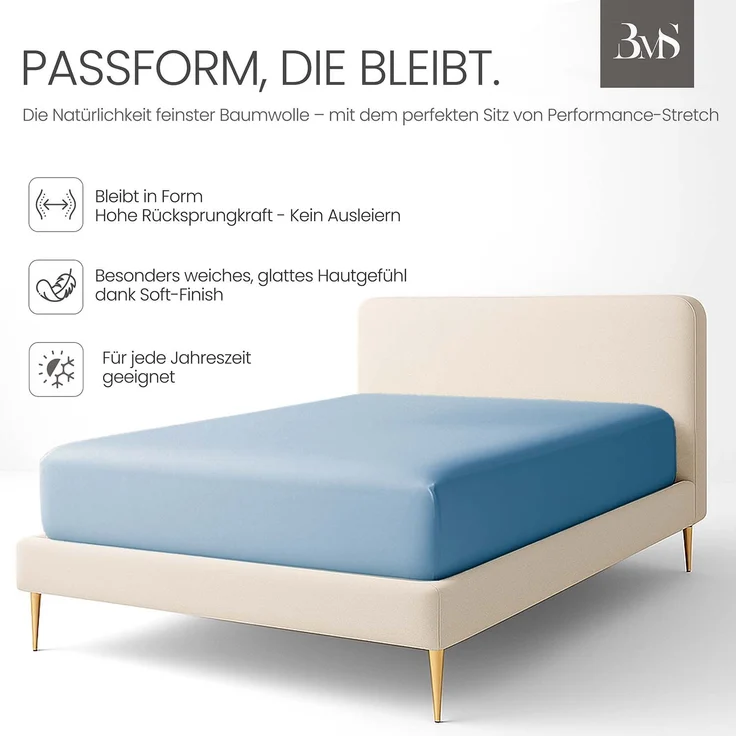 Jersey Spannbettlaken himmel blau 120x200 cm Höhe bis 25cm – Bild 3