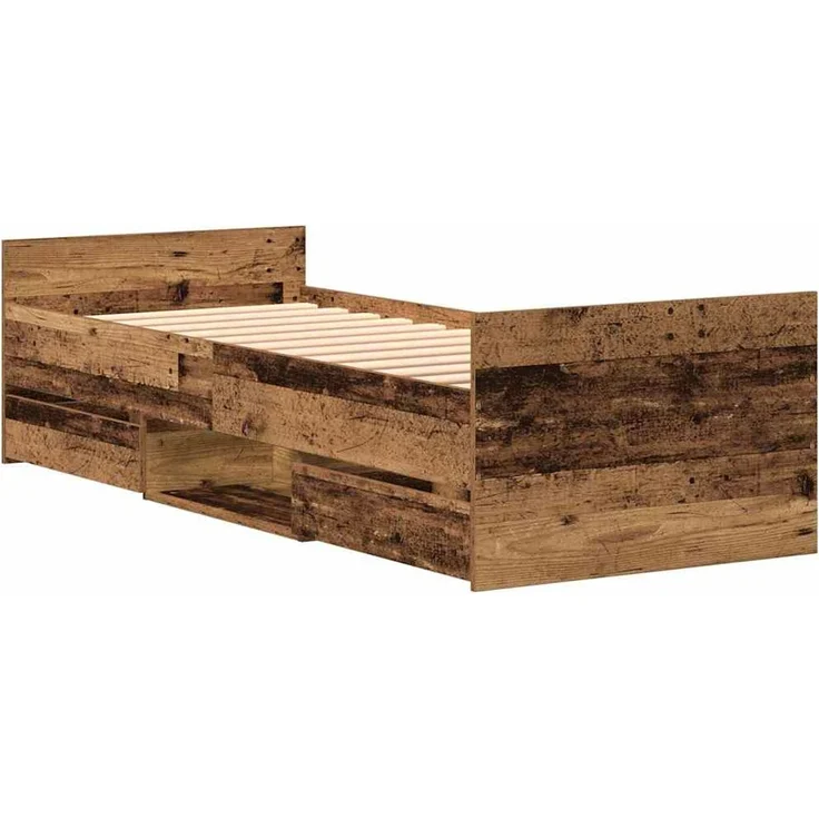 vidaXL Bettrahmen mit Kopfteil Altholz 193 x 78 x 50 cm Holzwerkstoff 3329306 – Bild 8