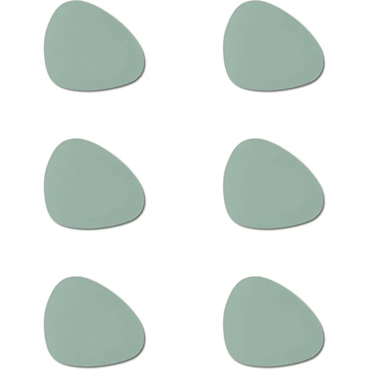Basera® Glasuntersetzer 6er-Glasuntersetzer-Set Kunstleder gebogen, 6-tlg, mintgrün, 12x10 cm
