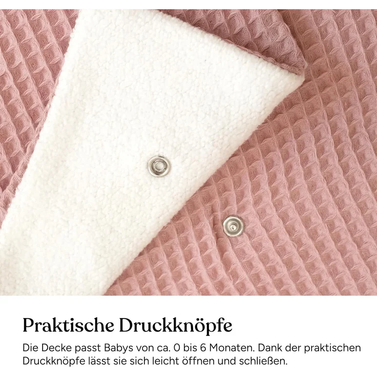 Einschlagdecke Babyschale, Babydecke für Kindersitz oder Kinderwagen, Ehrenkind, kuschelige Decke für Babys, Für das ganze Jahr – Bild 5