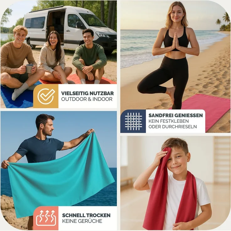 Blumtal Sporthandtuch Mikrofaser Handtuch - kompakte Mikrofaser Handtücher, Mikrofaser (inkl. Transporttasche, einzeln oder als Set verfügbar, 2-St), ultra leicht & schnelltrocknend, Reisehandtuch, Strandhandtuch – Bild 5
