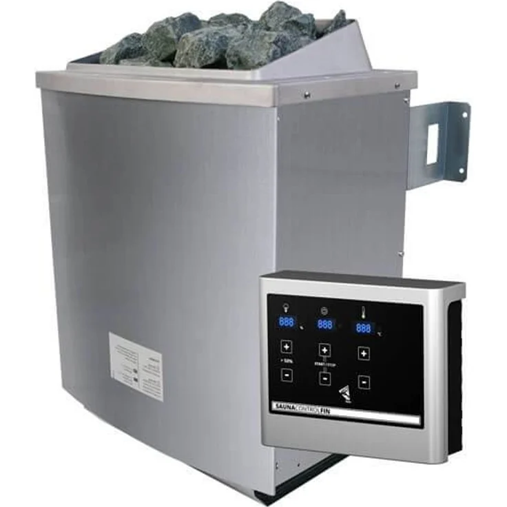 Karibu Jella Ecksauna mit Dachkranz + 9kW Saunaofen mit ext. Steuerung Easy – Bild 2