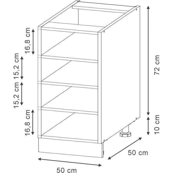Küchenregal Fame-Line Anthrazit 50 cm, AP Eiche Vicco – Bild 2