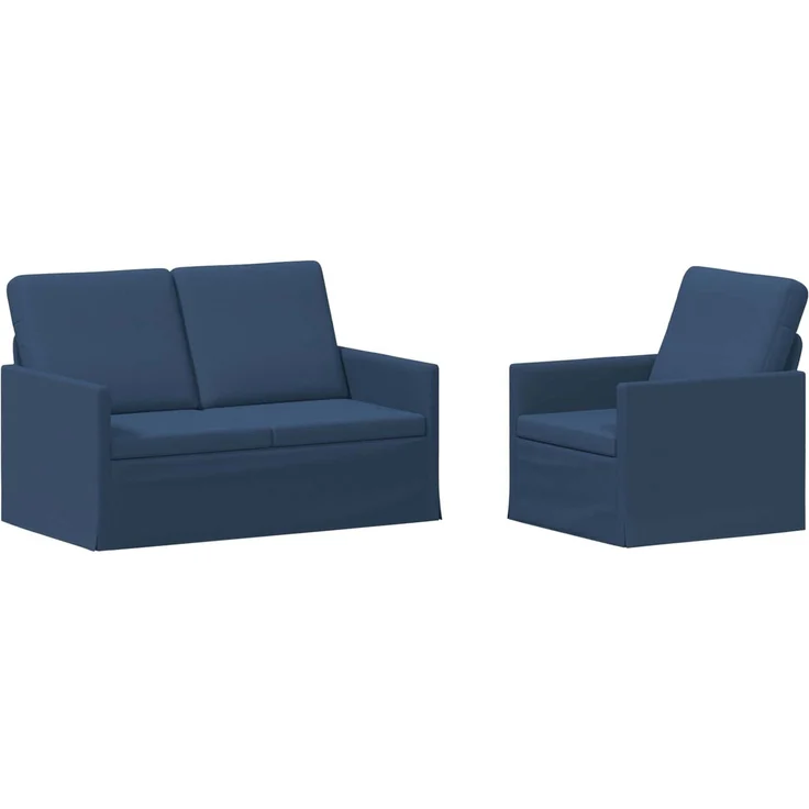 vidaXL Sofa-Set 2 pcs Blau Stoff 3433142 – Bild 1