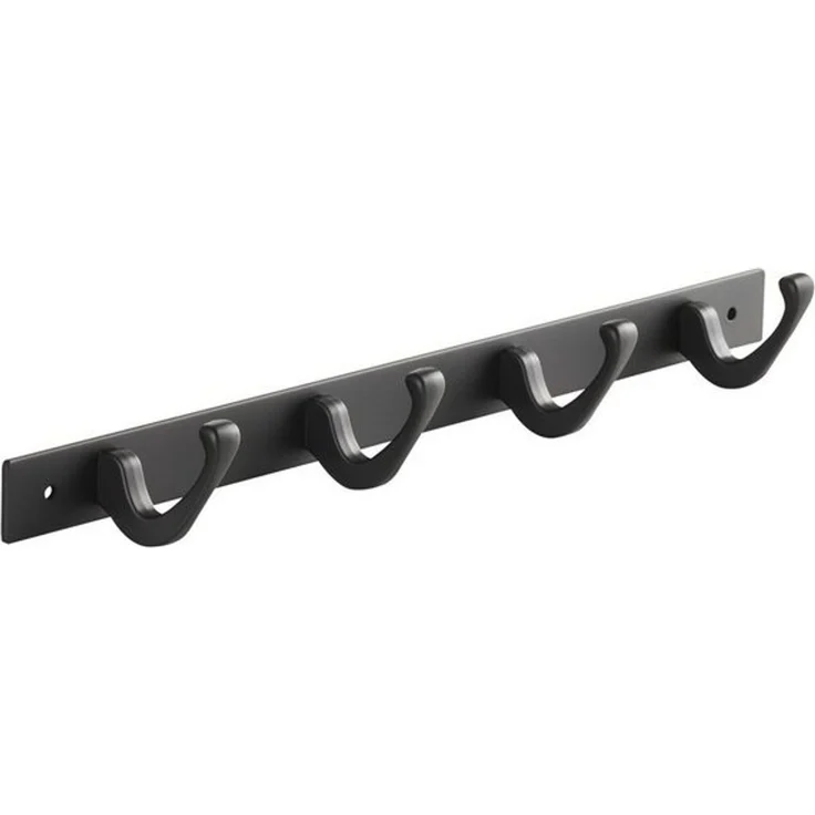 SO-TECH® Hakenleiste Blackline FORTE schwarz pulverbeschichtet, (1 St), Länge 345 mm mit 4 Haken – Bild 4