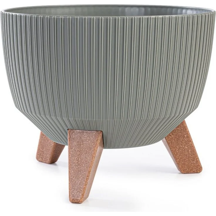 KONZEPT Blumentopf Pflanzschale 24/29cm Blumentopf mit Füßen, mit Wasserabfluss-Einsatz, wetterfest & UV-beständig, Übertopf für Innen & Außen – Bild 4