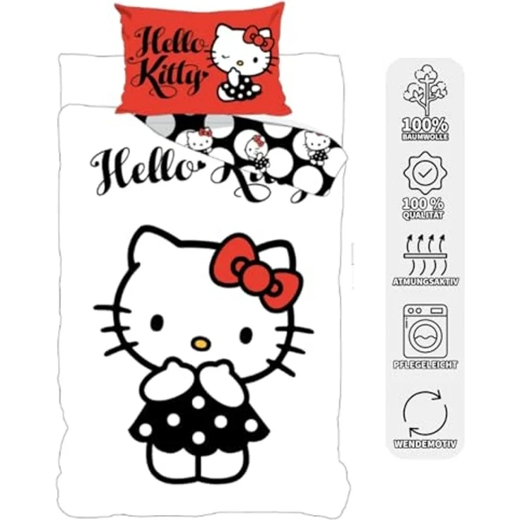 Hello Kitty Baby Bettwäsche Set 40 x 60 und 100 x 135 cm Baumwolle – Bild 2