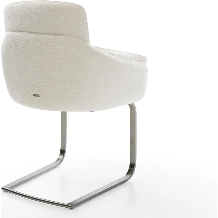 Freischwinger Luan-Flex mit Armlehnen Bouclé Soft Beige Freischwinger flach Graphit – Bild 5
