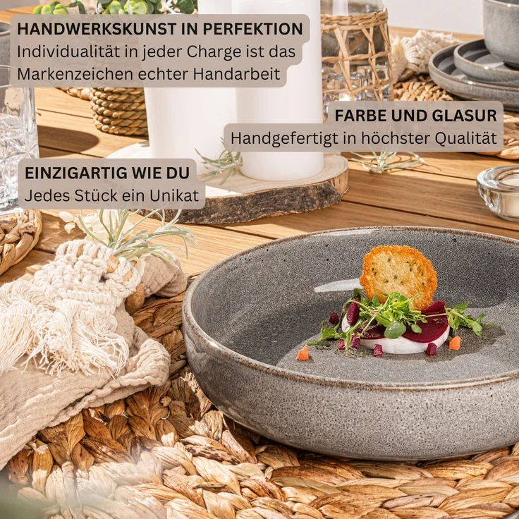 SÄNGER Pastaschalen Set Kairo Graphit - 6 teilig aus Steingut – Bild 5