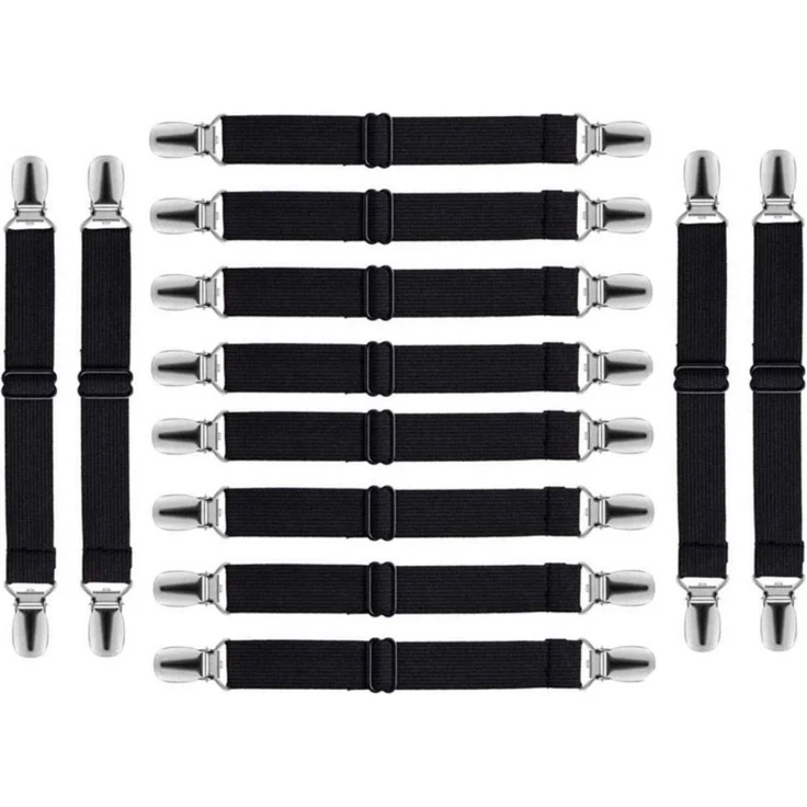BAYLI Spannbettlaken Verstellbare Bettlakenspanner [12er Set], Betttuchspanner mit Metallc – Bild 5