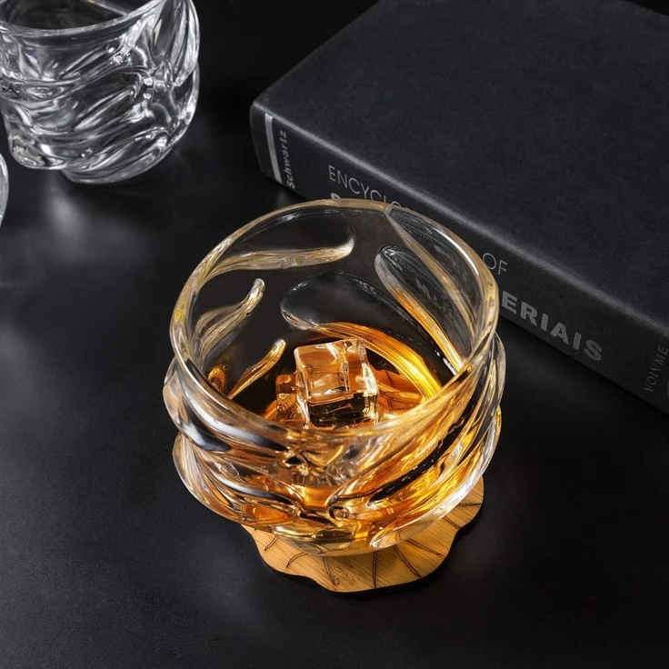4-teiliges Bleifrei Kristall Whisky Gläser Set 320ml Luxus Geschenk – Bild 6