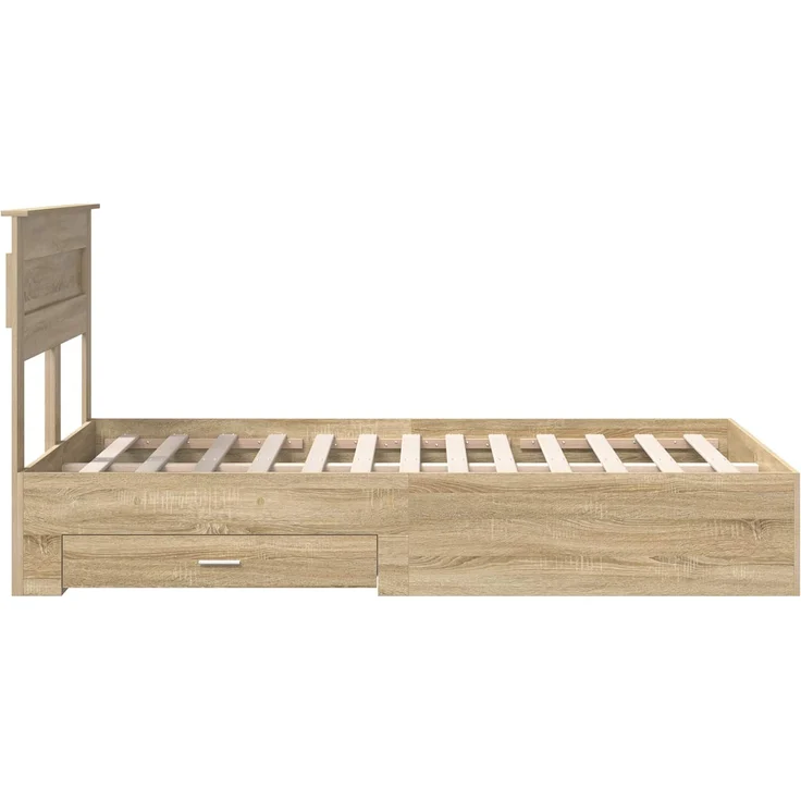 vidaXL Bettrahmen mit Kopfteil Sonoma-Eiche 120 x 200 cm Holzwerkstoff 3410013 – Bild 8