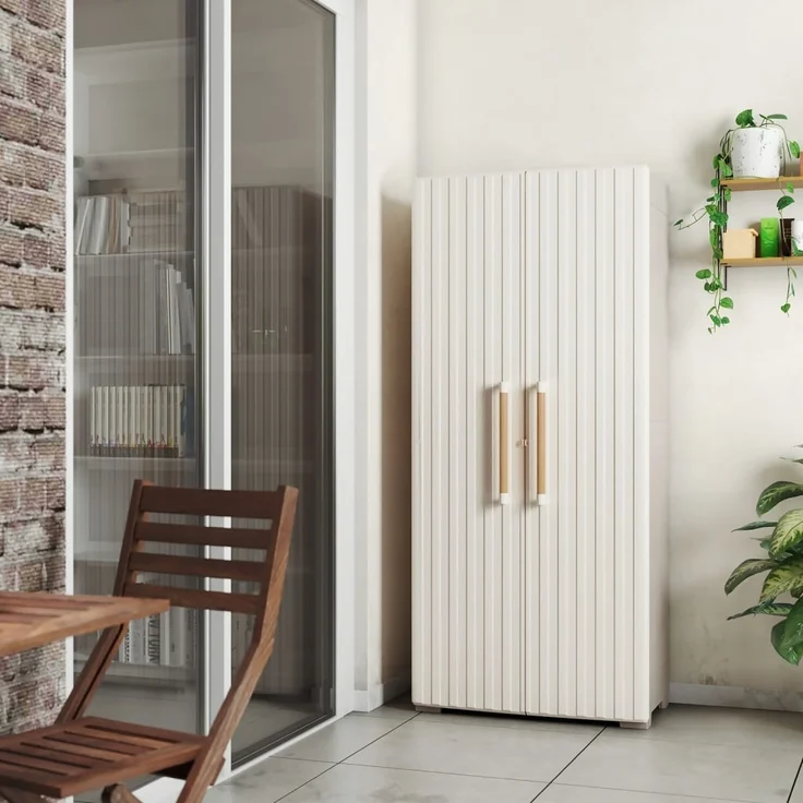 Keter Aufbewahrungsschrank mit Einlegeböden Groove Beige Sandfarben 445044 – Bild 3