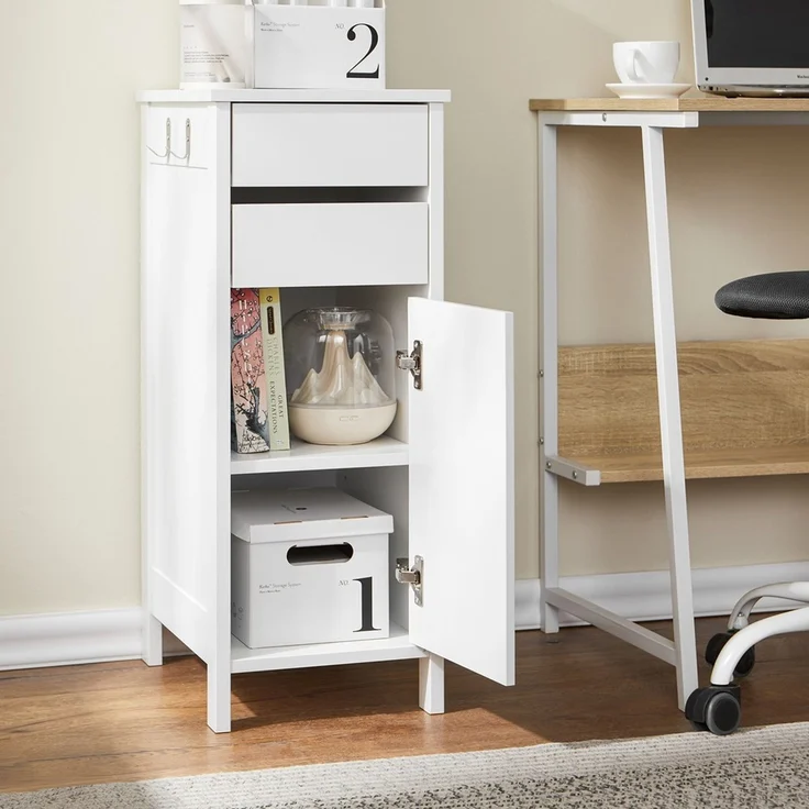 SoBuy FWT108-W Schmale Kommode, MDF, Lackiert, Weiß, 40 x 76 x 30 cm – Bild 7