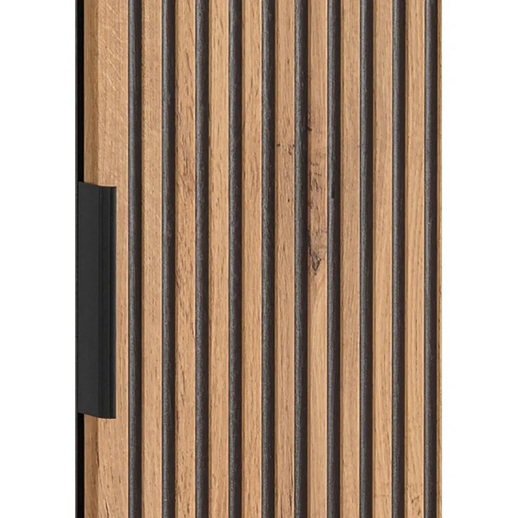 Badezimmer Hängeschrank 35x35 cm XANTEN-56 in anthrazit mit Eiche Nb. schwarze Rillen, B/H/T: ca. 35/35/22 cm – Bild 4