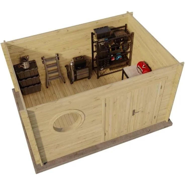 Alpholz Gartenhaus Maria-Rondo 44 B Gartenhaus aus Holz in Pinie Holzhaus mit 44 mm Wandstärke Blockbohlenhaus mit Montagematerial – Bild 2
