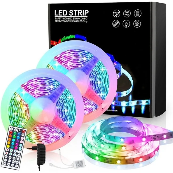 Clanmacy LED Stripe 1-10m LED Streifen set RGB LED Stripe 5050SMD IP20, 30-flammig – Bild 4