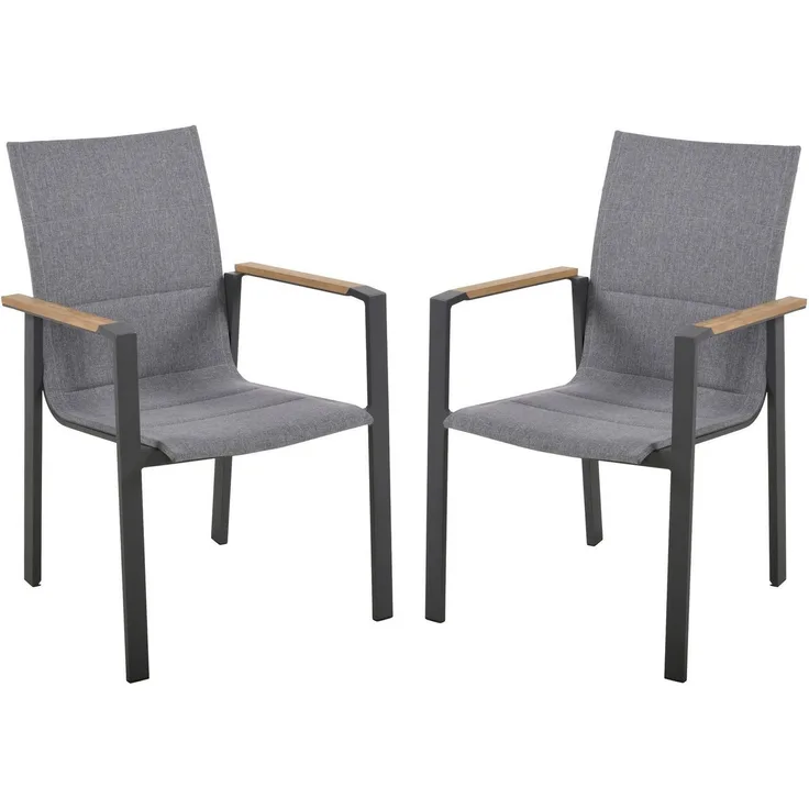 Stapelstuhl Davina aus Alu / Polyester / Teak FSC 100%